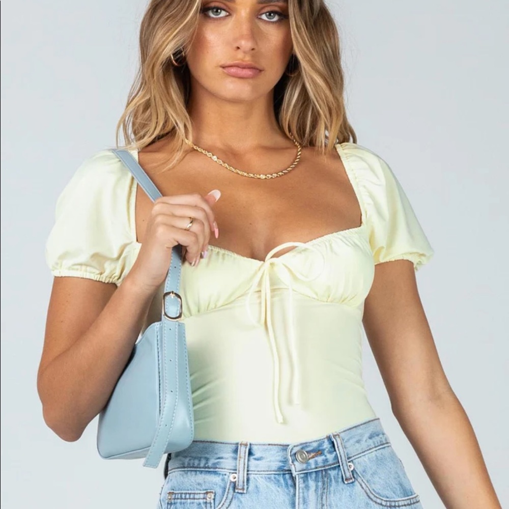 Princess Polly - Hadlee Bodysuit Yellow NWOT